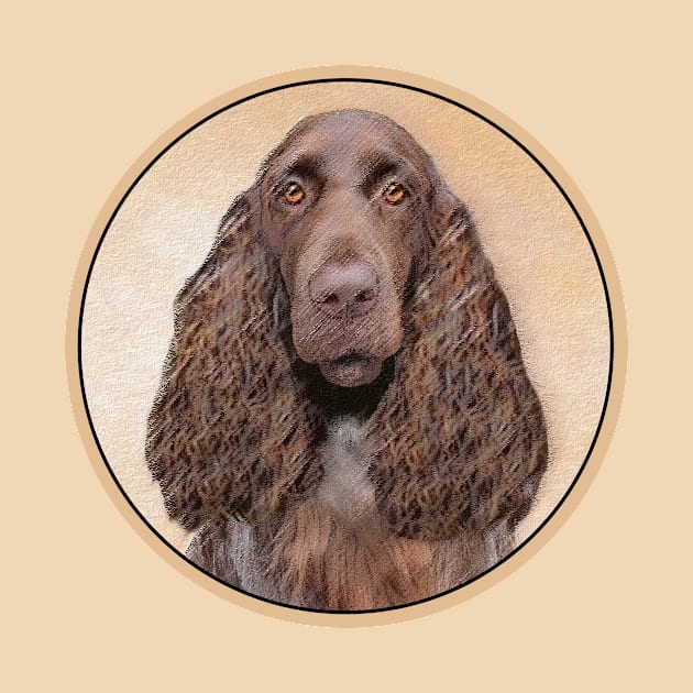 Field Spaniel Painting - Cute Original Dog Art by Alpen Designs