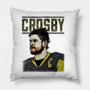 Sidney Crosby Pittsburgh Sketch Stare Pillow