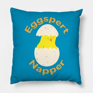 Eggspert Napper - Easter Chick sleeping in a cracked egg Pillow
