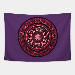 Pupple asian round mandala Tapestry