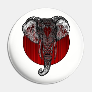 Red Stripes Elephant Pin