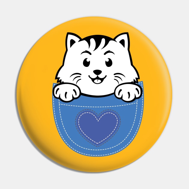 Cat in pocket - Funny Cat - Cat Hiding in Pocket - Cat Lover - Gift for Cat Lover - pocket Pin by Mosklis