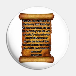 TITHES BRINGS BLESSINGS MALACHI 3:10 ROLLSCROLLS Pin