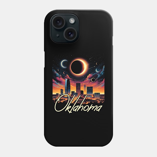 Oklahoma Solar Eclipse 2024 Starry Night, Solar Eclipse 2024 Phone Case by click2print