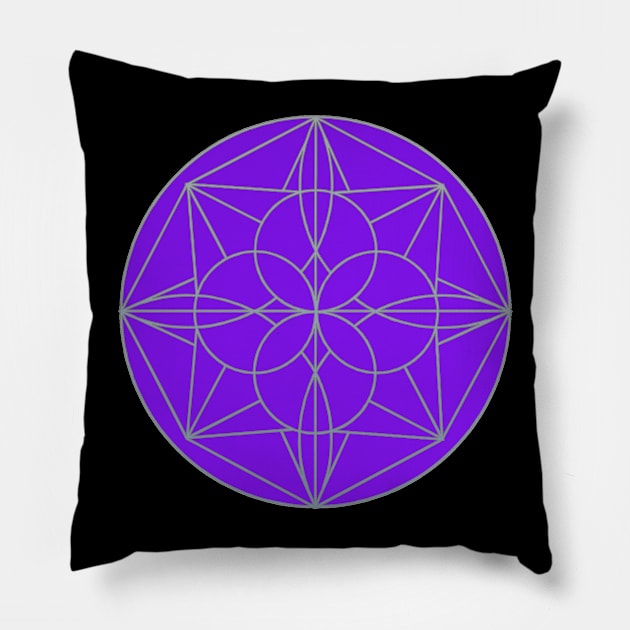 Purple Mandala Pillow by Nuletto