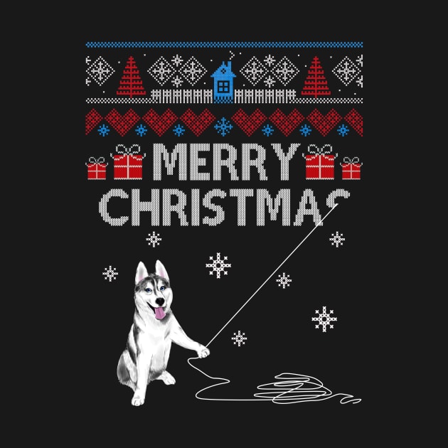 Merry Christmas Funny Naughty Husky by Simpsonfft