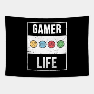 Gamer Life T-Shirt Design Tapestry
