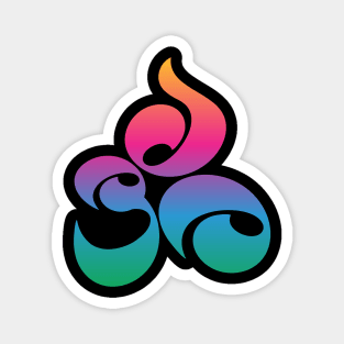 Colorful Kawaii OM, AUM, Zen, Yoga Meditation Sanskrit Symbol Magnet