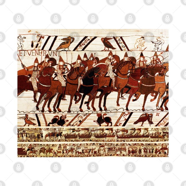 THE BAYEUX TAPESTRY ,NORMAN ARMY IN BATTLE OF HASTINGS ,KNIGHTS HORSEBACK by BulganLumini