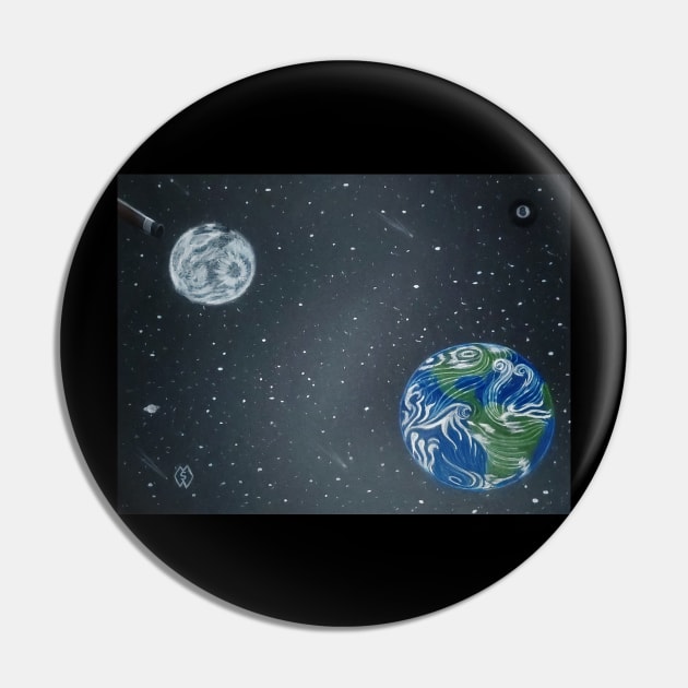 Earth in the corner pocket Pin by Matt Starr Fine Art