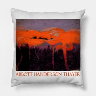 Red Flamingos by Abbott Handerson Thayrer Pillow