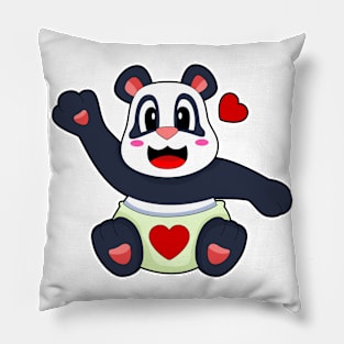 Panda Heart Pillow