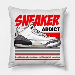 AJ 3 Retro White Cement Shoes Pillow