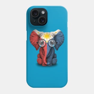 Baby Elephant with Glasses and Filipino Flag Phone Case