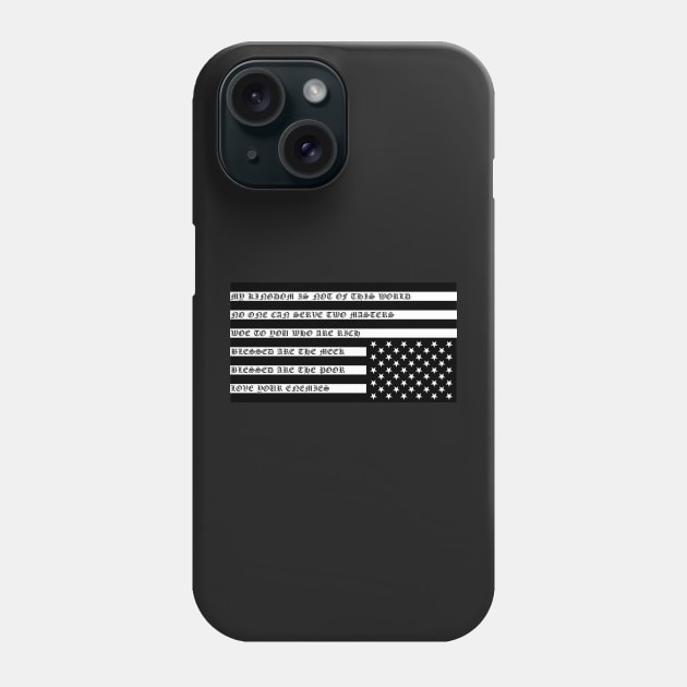 American Flag Christian Nation Black and White Phone Case by thecamphillips