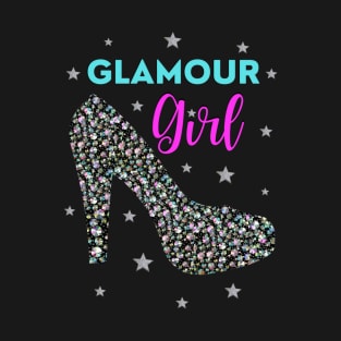 Rhinestone High Heel Shoe Glamour Girl T-Shirt