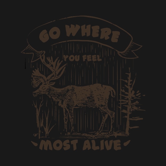 Go where you feel most alive, Moose, Outdoors, Adventurer, Explorer, Nature Lover by FashionDesignz