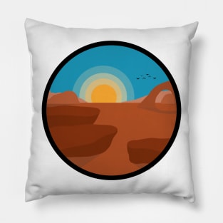 Minimalist Landscape - Desert Sunset Pillow
