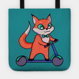 Fox On A Scooter Tote