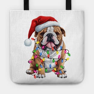 Christmas Bulldog Tote