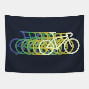 Bike Icon Speed Vintage Blue Tapestry