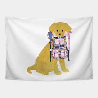 Golden Retriever Back To School Field Hockey Lacrosse Dog Tapestry