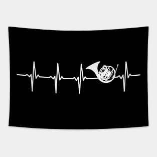 Horn Heartbeat Gift For Hornists Tapestry