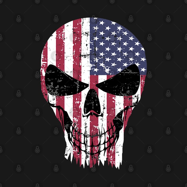 usa flag skull by sk99