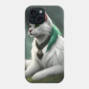 fantasy cat witch green Phone Case