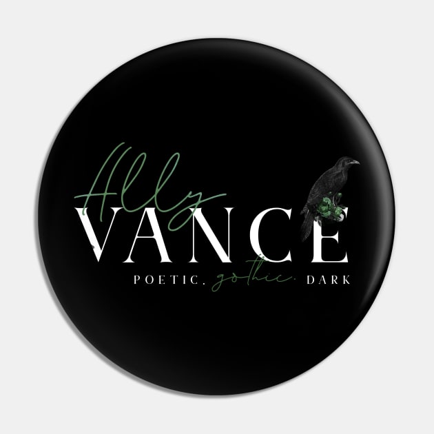 Ally Vance Logo (White) Pin by Ally Vance