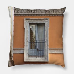 Roman Window Architecture Ancient Facade Rome Italy Pillow