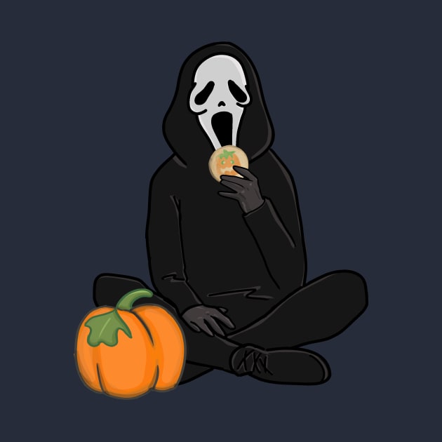 Ghostface eating pursburry pumpkin cookie by hypergrid