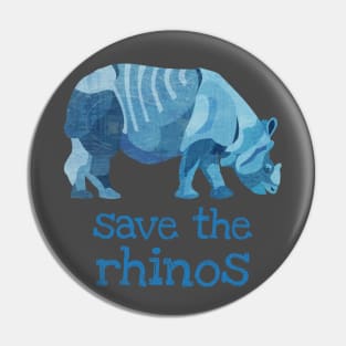 Save the Rhinos Rhinoceros Pin