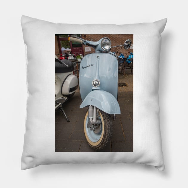 Classic Motorcycle - Piaggio Vespa Pillow by Bunder Score