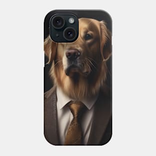 Golden Retriever Dog in Suit Phone Case