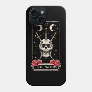 3 Of Swords Tarot Card Occult Witches Esoteric Goth Gothic Phone Case