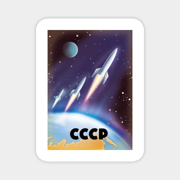 CCCP Soviet Russia Space Art Magnet by nickemporium1