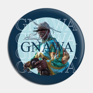 gnawa music of morocco and spirit LIGHT BLUE DESGIN T-shirt Pin