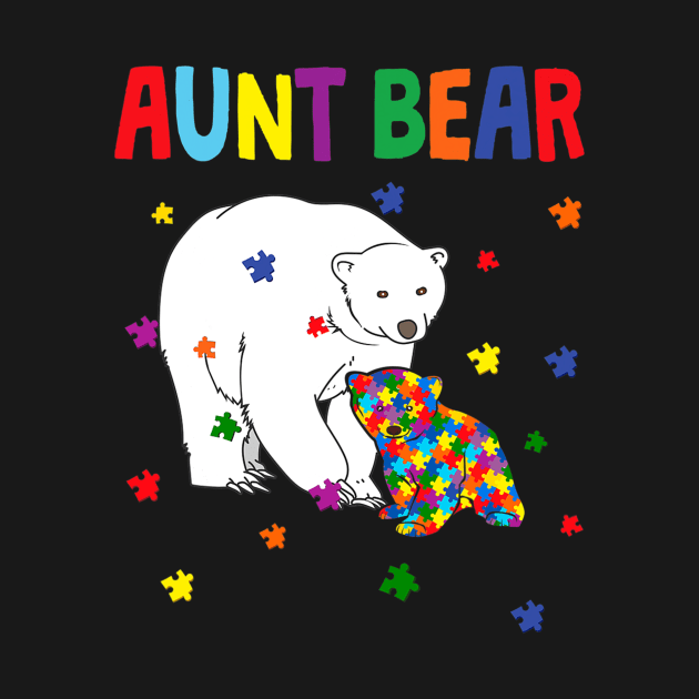 Cute Aunt Bear Autism Awareness Month Familys by hony.white