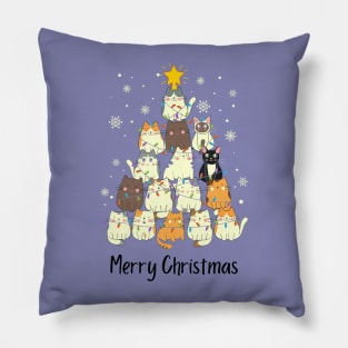 Christmas Tree Cats Pillow