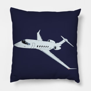 Bombardier Challenger 350 Jet Illustration Pillow