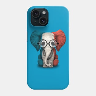 Baby Elephant with Glasses and French Flag Phone Case