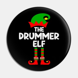 Drummer Elf Matching Family Group Christmas Party Pajama Pin