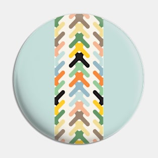 Stylized geo shapes in warm yellows, greens and blues Pin