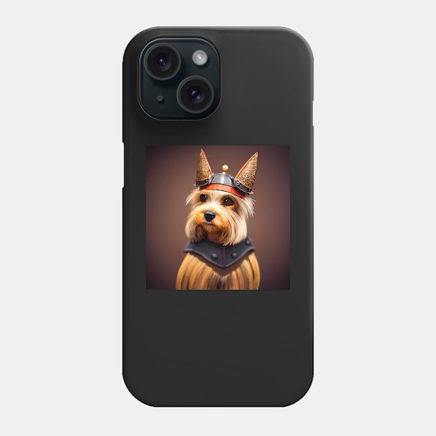 Cutest Yorkie dressed as a mediavel knight Phone Case by Studiowatermars