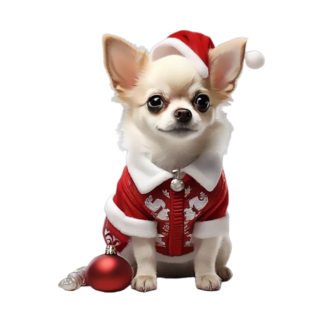 Cute Baby Chihuahua Santa by likbatonboot