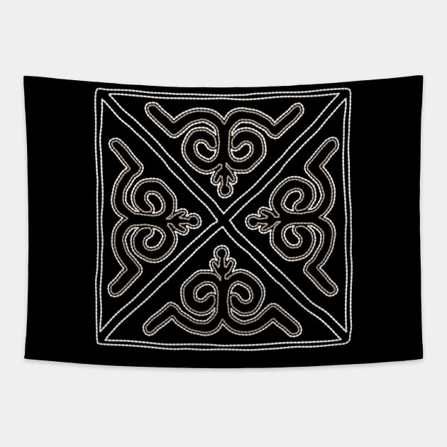 Siberian tribal pattern with plant elements 2 Tapestry by lents