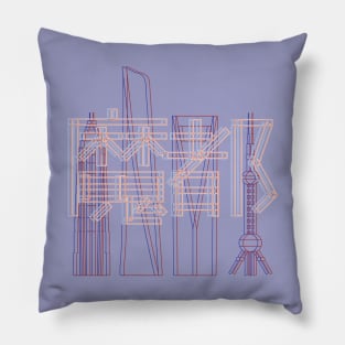 8ts Shanghai Skyline Pillow