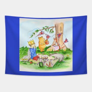 Winnie The Pooh Coronation Tea Party Tapestry