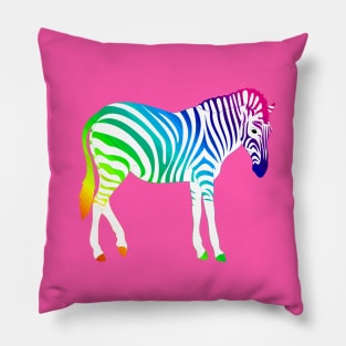 Rainbow Zebra Pillow